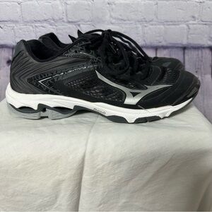 Mizuno Black and Silver Volleyball Shoes